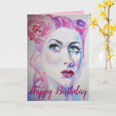 Retro Glam Girls Geburtstagskarte Karte (Gelbe Blume)