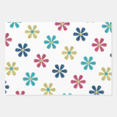 Retro Glam Girly 60er Glitzer Blume Geschenkpapier Set (Vorderseite)