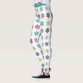 Retro Glam Girly 60er Glitzer Blume Leggings (Links)