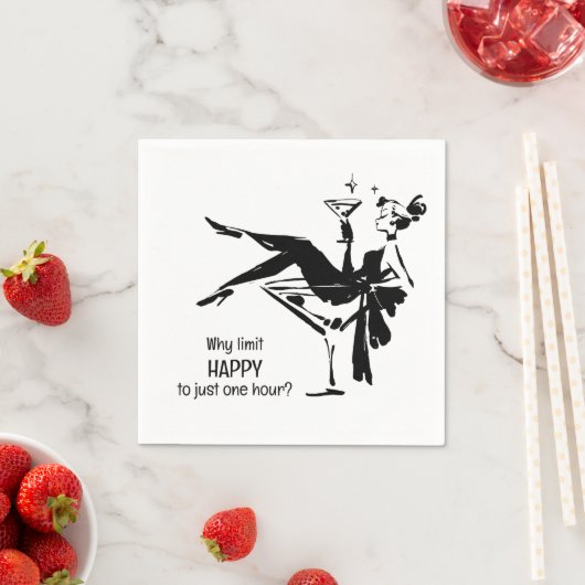 Retro Glam Happy Hour - Martini Diva Design Serviette (Beispiel)