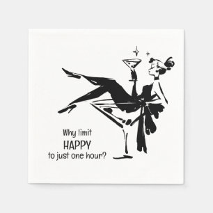 Retro Glam Happy Hour - Martini Diva Design Serviette