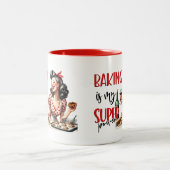 Retro Glam Hausfrau Funny Sarcastic Kitekonzept Zweifarbige Tasse (Mittel)