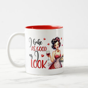 Retro Glam Hausfrau Lustiger Sarkastischer Küchen Zweifarbige Tasse