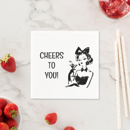 Retro Glam Martini Diva Design Serviette (Beispiel)