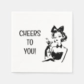 Retro Glam Martini Diva Design Serviette (Vorderseite)