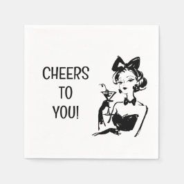 Retro Glam Martini Diva Design Serviette