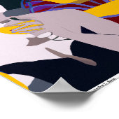 Retro Glam Mehrfarbige Digital Afternoon Wine Poster (Ecke)