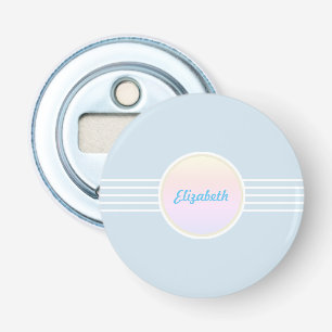 Retro Glam Personalisiert Ice Blue und Opal Flaschenöffner