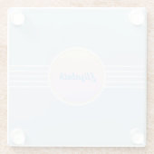 Retro Glam Personalisiert Ice Blue und Opal Glasuntersetzer (Rückseite)