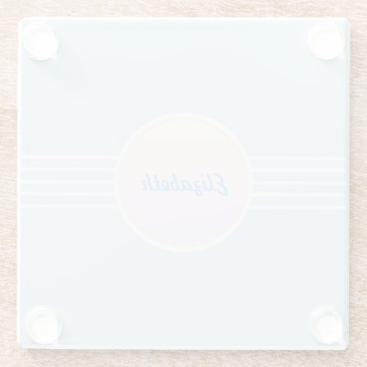 Retro Glam Personalisiert Ice Blue und Opal Glasuntersetzer (Rückseite)