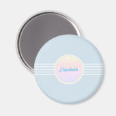 Retro Glam Personalisiert Ice Blue und Opal Magnet (Vorderseite/Rückseite)