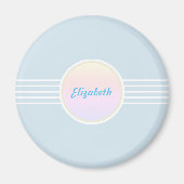 Retro Glam Personalisiert Ice Blue und Opal Magnet (Vorne)