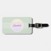 Retro Glam Personalisiert Mint Green und Opal Gepäckanhänger (Vorderseite horizontal)