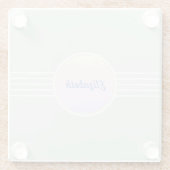 Retro Glam Personalisiert Mint Green und Opal Glasuntersetzer (Rückseite)