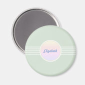 Retro Glam Personalisiert Mint Green und Opal Magnet (Vorderseite/Rückseite)