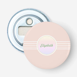 Retro Glam Personalisiert Pastel Coral Pink und Op Flaschenöffner