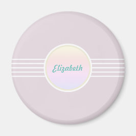 Retro Glam Personalisiert rosa und opal Magnet