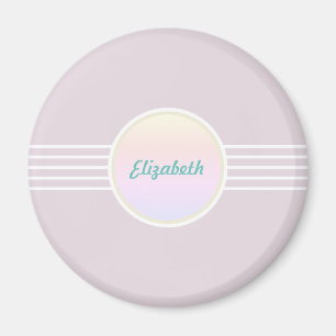 Retro Glam Personalisiert rosa und opal Magnet