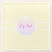 Retro Glam Personalisiert schimmernd Gold und Opal Glasuntersetzer (Vorderseite)