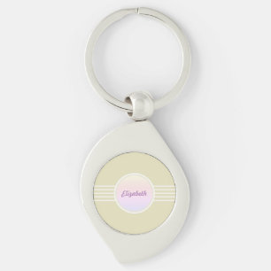Retro Glam Personalisiertes Schimmerndes Gold und Schlüsselanhänger