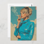 Retro Glam Rauchen Mode Postkarte (Vorne/Hinten)