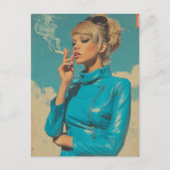 Retro Glam Rauchen Mode Postkarte (Vorderseite)