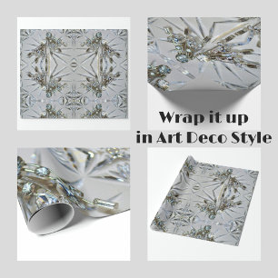 Retro Glam Rhinestones Elegant Geschenkpapier