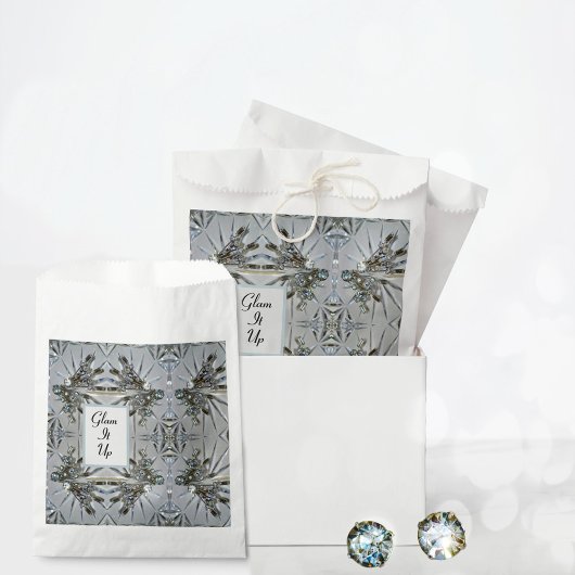 Retro Glam Rhinestones Silvery Gray Geschenktütchen