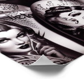 Retro Glam Tattoo Girls Poster (Ecke)