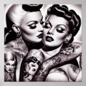 Retro Glam Tattoo Girls Poster (Vorne)