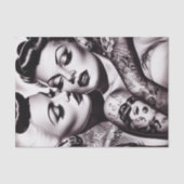 Retro Glam Tattoo Girls Seidenpapier (Vorderseite)