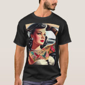 Retro Glam Tattooed Button-up T-Shirt (Vorderseite)