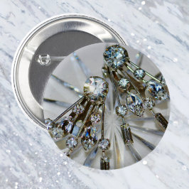 Retro Glam Vintag Art Deco Rhinestones Button