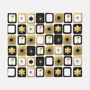 Retro Glamorous Gold Fleece Blanket