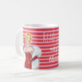 Retro Glamour and Red Stripes Motivational Kaffeetasse (Vorderseite Links)