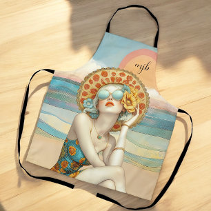 Retro Glamour Beach Vibes mit Monogram Schürze
