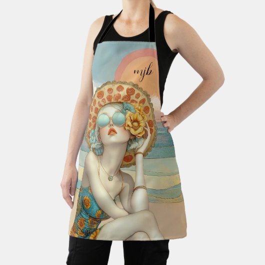 Retro Glamour Beach Vibes mit Monogram Schürze (InSitu)