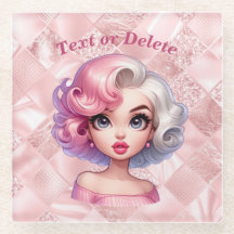 Retro Glamour Girl Animation Niedlicher Cartoon Be