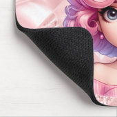 Retro Glamour Girl Animation Niedlicher Cartoon Be Mousepad (Ecke)