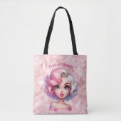 Retro Glamour Girl Animation Niedlicher Cartoon Be Tasche (Vorderseite)