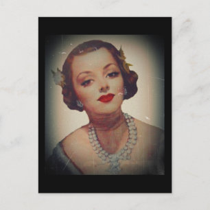 Retro-Glamour-Girl-Lippenstift Postkarte