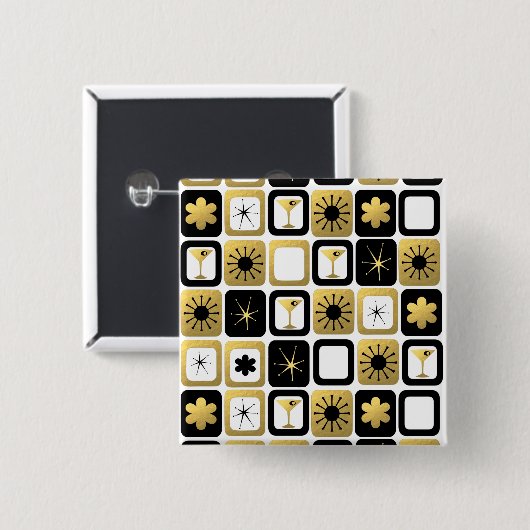 Retro Glamour Gold Button (Vorne & Hinten)