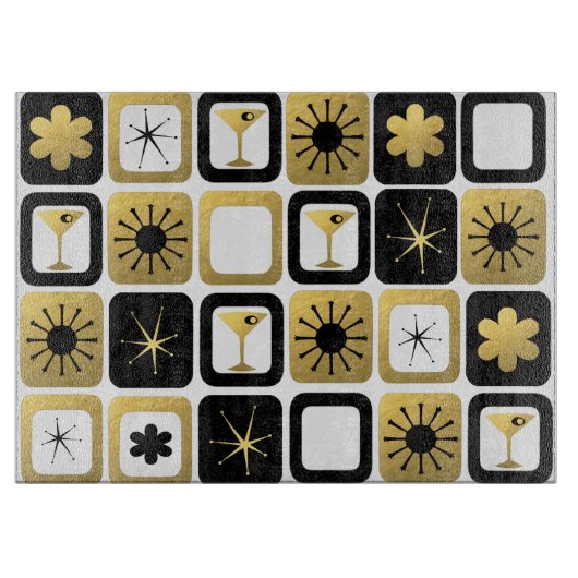 Retro Glamour Gold Cutting Board Schneidebrett (Vorderseite)