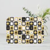 Retro Glamour Gold Einladungen (Stehend Vorderseite)