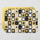 Retro Glamour Gold Einladungen (Vorne/Hinten)