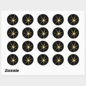 Retro Glamour Gold Impressionist Star Stickers (Blatt)
