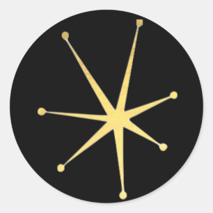 Retro Glamour Gold Impressionist Star Stickers