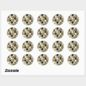 Retro Glamour Gold Round Stickers (Blatt)