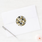 Retro Glamour Gold Round Stickers (Umschlag)