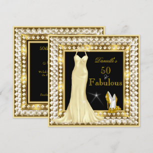 Retro Glamour Hollywood Fabelhaft 50er Gold Deco Einladung